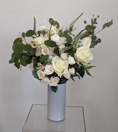 Catherine | Elegant White Rose & Garden Arrangement | Charlotte, NC